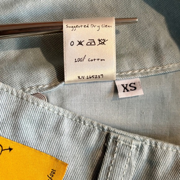 Juliet Johnstone Hand Painted Denim Mini Skirt | Size XS | Sky Blue Y2K LA - Picture 7 of 7